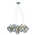 Lustre Pendente Moderno Halo Preto Ø69,5cm com design de esferas metálicas, ideal para sala de jantar e ambientes gourmet. Lustres Gênesis Site online venda de Lustres e Iluminação decorativa