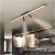 Plafon Moderno Fit Linear Preto instalado em um closet elegante com roupas e prateleiras organizadas. Lustres Gênesis Site online venda de Lustres e Iluminação Decorativa