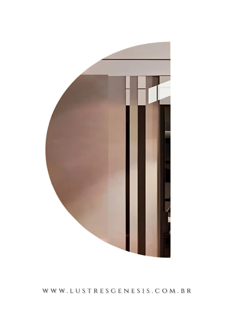 Espelho moderno abstrato meia lua sem moldura, ideal para banheiro, penteadeira, salão de beleza e lojas. Lustres Gênesis Site online venda de Lustres e Iluminação