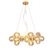 Lustre pendente moderno Halo dourado com design circular e lâmpadas de vidro transparente. Lustres Gênesis Site online venda de Lustres e Iluminação decorativa