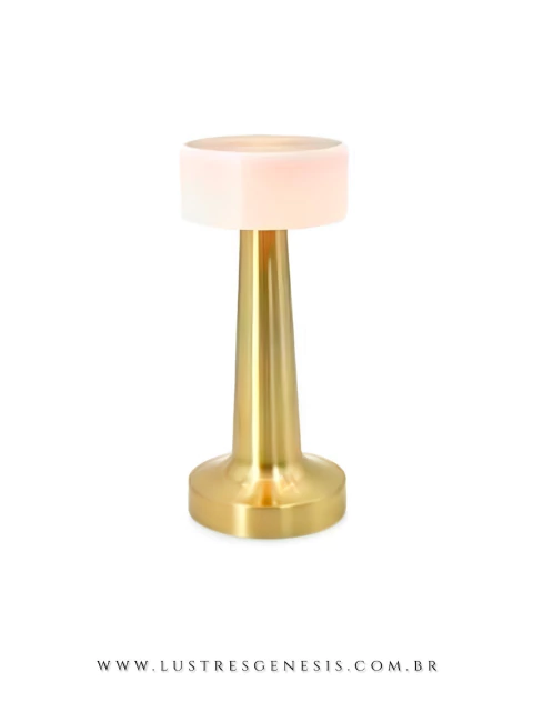 Luminária de Mesa Abajur Mallow Dourado Lustres Gênesis Site online venda de Lustres e Iluminação