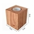 Luminária Abajur Twist de madeira cúbica com medidas de 7x7x8 cm. Lustres Gênesis loja online de Lustres e Iluminação Decorativa