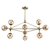 Lustre pendente moderno com estrutura dourada e globos de vidro para sala de jantar. Lustres Gênesis Site online venda de Lustres e Iluminação decorativa