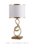 Luminária abajur moderno Acasia dourado com base em espiral e cúpula branca. Lustres Gênesis Site online venda de Lustres e Iluminação