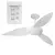 Ventilador de teto moderno Aliseu sem luminária com controle de parede, cor branca, ideal para residência, comércio, escritório, salas e quartos. Lustres Gênesis Site online venda de Lustres e Iluminação