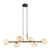 Lustre Pendente Moderno Abaporu/6 em bronze com cúpulas de vidro champagne, ideal para sala de jantar e ambientes gourmet.