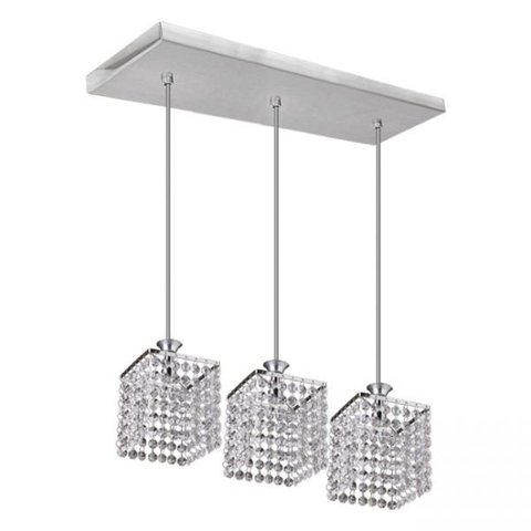 Pendente de Cristal Kira com três lâmpadas pendentes Lustres Gênesis loja online de Lustres e Iluminação Decorativa