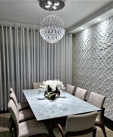 Lustres de Cristal Esfera Desing bola com Cristais para Mesa de jantar. Decoração de luxo para casas modernas Lustres Gênesis loja online de Lustres e Iluminação Decorativa