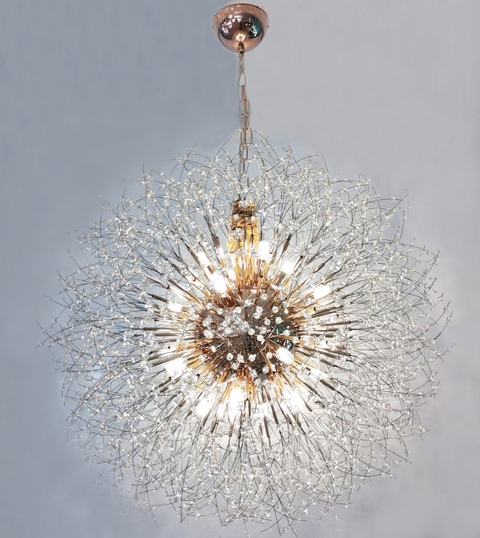 Lustre pendente de cristal moderno Sunshine Ø80cm dourado com design sofisticado e iluminação brilhante, ideal para quartos, cabeceira de cama, sala de estar e lavabo DCD00760  Lustres Gênesis - o melhore site da Internet para comprar Lustre