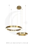 Lustre Pendente 3 Rings Alianças de LED Douradas Ø80 Ø60 Ø40 Sala de Jantar e Sala de Estar Pé Direito Duplo - Sindora • DCD01231 - Lustres Gênesis • O seu Novo Brilho!