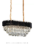 Lustre contemporâneo Líbia de cristal transparentes e detalhes preto para sala de jantar e estar. Lustres Genesis a maior empresa de Lustres e luminarias do Brasil