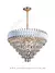 Lustre Pendente Cristal Líbia Detalhe Branco Ø75cm Linha Contemporânea Para Sala de Jantar, Estar e Quartos - Sindora • DCD06595