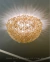 Lustre plafon de cristal com design em cúpula e efeito de dente de leão, ideal para suíte masters, quartos e sala de estar. Lustres Gênesis loja online de Lustres e Iluminação Decorativa