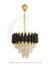 Luminária pendente de cristal dourada com design contemporâneo da Sindora Lustres Genesis a maior empresa de Lustres e luminarias do Brasil