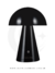 Luminária abajur preto da marca Sindora, modelo Mush Cogumelo  com bateria recarregável. Lustres Gênesis Site online venda de Lustres e Iluminação