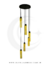 Lustre Pendente Dunáh Moderno com 6 tubos âmbar, ideal para escadas e pé direito duplo. Comprar Lustres Online é na Lustres Gênesis. Luminárias decorativas para seu Lar. Melhor qualidade do Mercado
