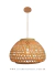 Luminária de teto pendente Java de fibra natural e detalhes em madeira, ideal para mesas, balcão de cozinha, área gourmet e sítios. Lustres Gênesis Site online venda de Lustres e Iluminação