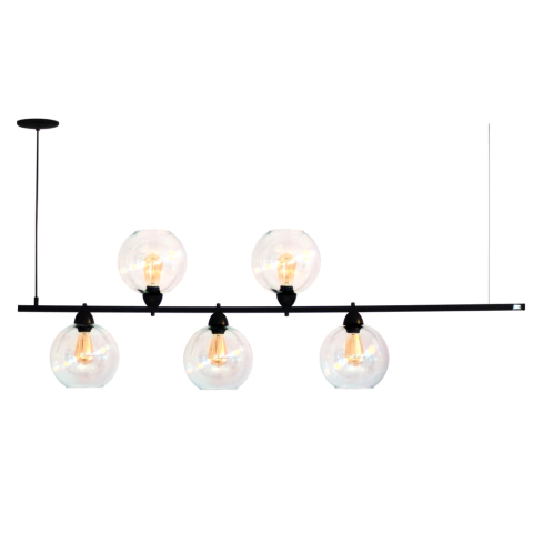 Pendente moderno Fiora com 5 globos de vidro para sala de jantar Lustres Gênesis loja online de Lustres e Iluminação Decorativa. 