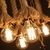 Lâmpadas de Filamento de Carbono G95 40W Squirrel Cage penduradas em cordas rústicas, iluminadas em um ambiente escuro. Lustres Gênesis loja online de Lustres e Iluminação Decorativa