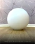Globo de vidro fosco leitoso com diâmetro de 42cm e bocal de 17cm, parte da linha Jabuticaba. Lustres Gênesis loja online de Lustres e Iluminação Decorativa