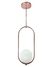 Pendente Moderno Shen Médio com Globo Leitoso e estrutura de metal em cor bronze. Lustres Gênesis loja online de Lustres e Iluminação Decorativa