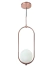 Pendente Moderno Shen Médio com Globo Leitoso e estrutura de metal em cor bronze. Lustres Gênesis loja online de Lustres e Iluminação Decorativa