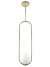 Pendente Moderno Shen Médio com globo leitoso e estrutura metálica dourada. Lustres Gênesis loja online de Lustres e Iluminação Decorativa