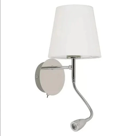 Arandela Moderna de LED Cosy Cromado com cúpula branca para quarto e escritório Lustres Gênesis Site online venda de Lustres e Iluminação decorativa