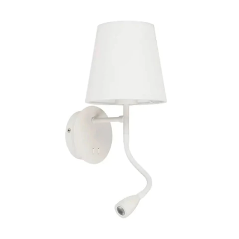 Arandela Moderna de LED Cosy Branco da StudioLuce, ideal para quarto e cabeceira de cama.