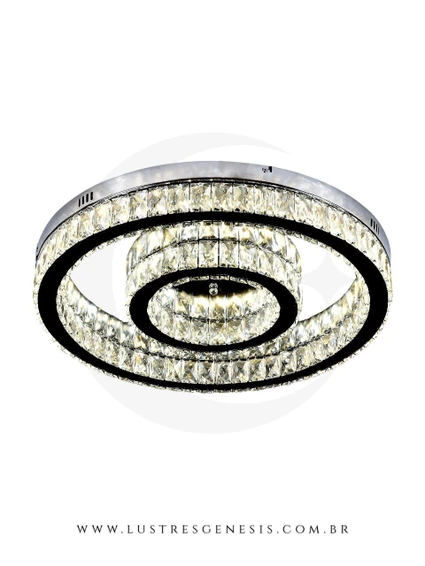 Plafon de Cristal Aliança Moderno Redondo com LED Integrado Lustres Gênesis loja online de Lustres e Iluminação Decorativa Lustres Gênesis loja online de Lustres e Iluminação Decorativa
