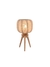 Luminária de mesa abajur Mand de linho palha com base de madeira, ideal para leitura e decoração Lustres Gênesis Site online venda de Lustres e Iluminação