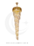 Lustre Pendente de Cristal Contemporâneo Royale Detalhes Dourado 240cm Para Casas Pé Direito Duplo e Alto - Sindora • DCD06522