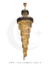 Lustre de cristal Lux Dourado com diâmetro de 65cm e coroa de 1,80m, ideal para casas com pé direito duplo e escadas. Lustres Gênesis loja online de Lustres e Iluminação Decorativa. 