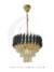 Lustre pendente de cristal Líbia com detalhe preto, design contemporâneo, ideal para sala de jantar e quartos. Lustres Genesis a maior empresa de Lustres e luminarias do Brasil