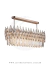 Lustre de cristal retangular Nova Deli 120x32 para sala de jantar