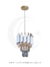 Lustre pendente de cristal Líbia com detalhe branco e design contemporâneo.