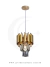 Luminária pendente de cristal dourada Líbia, design contemporâneo, ideal para sala de jantar e quartos.