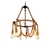 Lustre pendente rústico com 6 cordas de sisal e lâmpadas, ideal para áreas gourmet e salas. Lustres Gênesis loja online de Lustres e Iluminação Decorativa