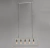 Luminária de teto pendente rústico Trapeze preto com cinco lâmpadas, ideal para sala de jantar, sala de estar e escritório. Lustres Gênesis loja online de Lustres e Iluminação Decorativa.