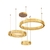 Lustre Pendente de Cristal Sintonia com 3 Anéis em Dourado para Pé Direito Duplo Lustres Gênesis Site online venda de Lustres e Iluminação