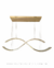 Lustre Pendente de Cristal Xayah com design moderno em forma de onda, ideal para salas de jantar e estar.