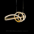 Lustre Pendente Moderno de LED Zeon Dourado instalado em uma cozinha moderna, iluminando a bancada central com um design elegante e contemporâneo. DCD03038  Lustres Gênesis - o melhore site da Internet para comprar Lustre