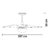 Diagrama do Ventilador de Teto Moderno Aliseu/2 com 3 hélices e dimensões de 107 cm de diâmetro e 50 cm de altura. Lustres Gênesis Site online venda de Lustres e Iluminação