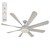 Ventilador de teto moderno Aliseu Octopus com 8 hélices cinza claro, LED e controle remoto. Lustres Gênesis Site online venda de Lustres e Iluminação