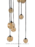 Lustre pendente Orbe com 12 globos fumê espelhados, ideal para casas com pé direito duplo e alto. Lustres Gênesis Site online venda de Lustres e Iluminação