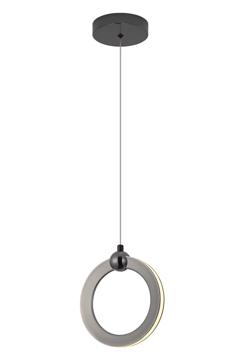 Pendente Moderno de LED Mercúrio Preto com design circular para iluminação de interiores. Lustres Gênesis Site online venda de Lustres e Iluminação Decorativa