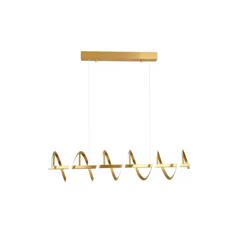 Lustre Pendente de LED Moderno Newton em dourado, ideal para salas de jantar e estar. Lustres Gênesis Site online venda de Lustres e Iluminação Decorativa