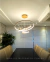 Lustre Pendente Aliança com 4 Anéis dourado ideal para quartos, sala de jantar e sala de estar com pé direito duplo. DCD03012  Lustres Gênesis - o melhore site da Internet para comprar Lustre