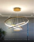 Lustre Pendente Aliança com 4 Anéis dourado ideal para quartos, sala de jantar e sala de estar com pé direito duplo. DCD03012  Lustres Gênesis - o melhore site da Internet para comprar Lustre