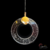 Luminária de teto pendente moderno Bull da marca Sindora, com design circular transparente e detalhes em LED, pendurada por um fio fino. DCD02139 SINDORA  Lustres Gênesis - o melhore site da Internet para comprar Lustre